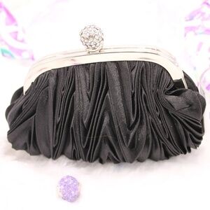 SMALL Black after 5 purse with chain